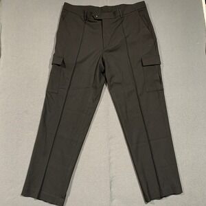 Murano Modern Comfort‎ Black Cargo Pants Mens 38x32 Flat Front Stretch Utility